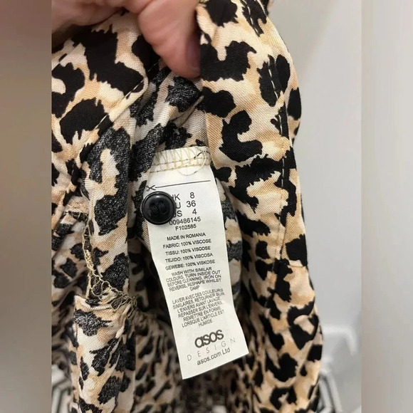ASOS Design Leopard Button Down Tiered Smock Maxi Dress, Size 4 NWT - Picture 9 of 12